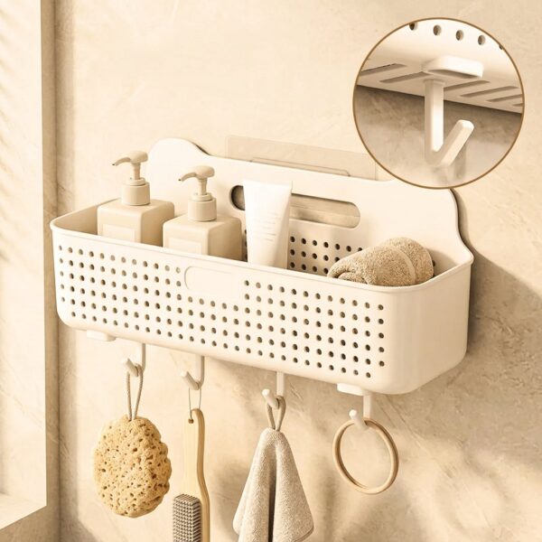 Homero Wall-Mounted Multi-Purpose Storage Basket with Hooks