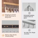 Homero No-Drill Wooden Pull-Out Sliding Closet Organizer-12 Hooks