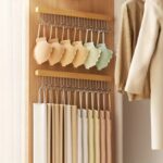 Homero No-Drill Wooden Pull-Out Sliding Closet Organizer-12 Hooks