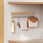 Homero No-Drill Wooden Pull-Out Sliding Closet Organizer-12 Hooks