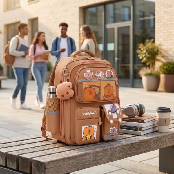 Korean Style Capybara Waterproof Kids School Backpack