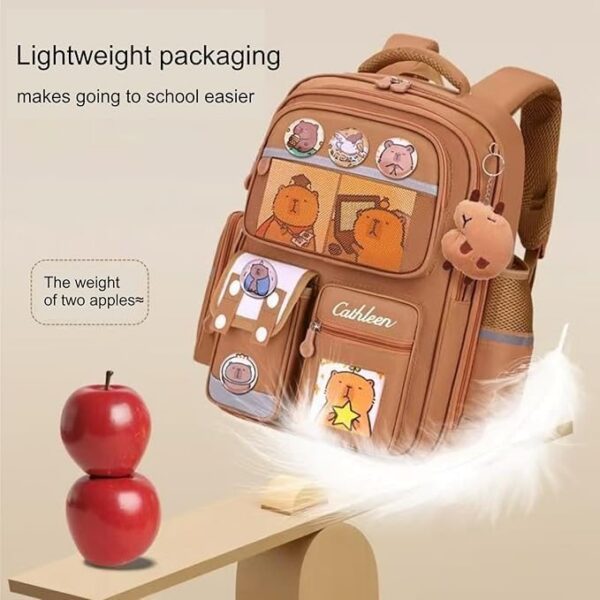 Korean Style Capybara Waterproof Kids School Backpack