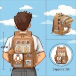Korean Style Capybara Waterproof Kids School Backpack